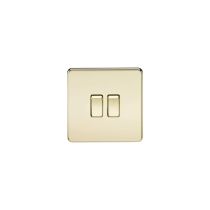 MLA Screwless 10AX 2G 2-Way Switch - Polished Brass