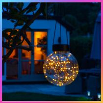 Noma Solar LED Hanging Glass Ball Garden Light