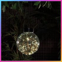 Noma Solar LED Hanging Glass Ball Garden Light