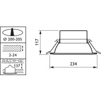 Philips Coreline LED Downlight D125B 24W 830