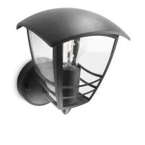Philips Creek Outdoor Wall Lantern Black Up Light E27 IP44