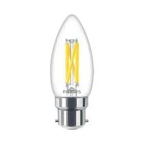Philips Master DimTone B22 B35 Candle LED Bulb 3.4W Clear Warm Glow - 40W Replacement