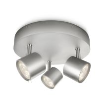 Philips STAR Dimmable Aluminium LED Triple Spot Ceiling Light