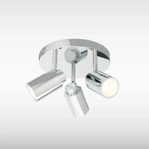 Sensio Lukso Bathroom LED Ceiling Light, 3 Light, Chrome