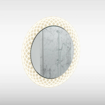 Sensio Spiro Etched Round LED Mirror, CCT, Ø800mm