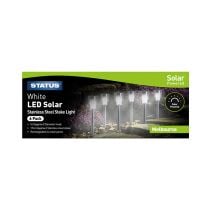 Status White LED Solar Stainless Steel Stake Light