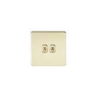 MLA Screwless 10AX 2G 2-Way Toggle Switch - Polished Brass