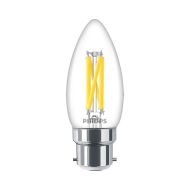 Philips Master DimTone B22 B35 Candle LED Bulb 3.4W Clear Warm Glow - 40W Replacement