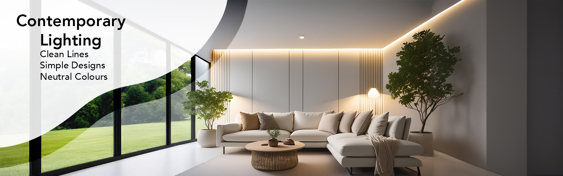 Minimalist lighting fixture in a modern interior