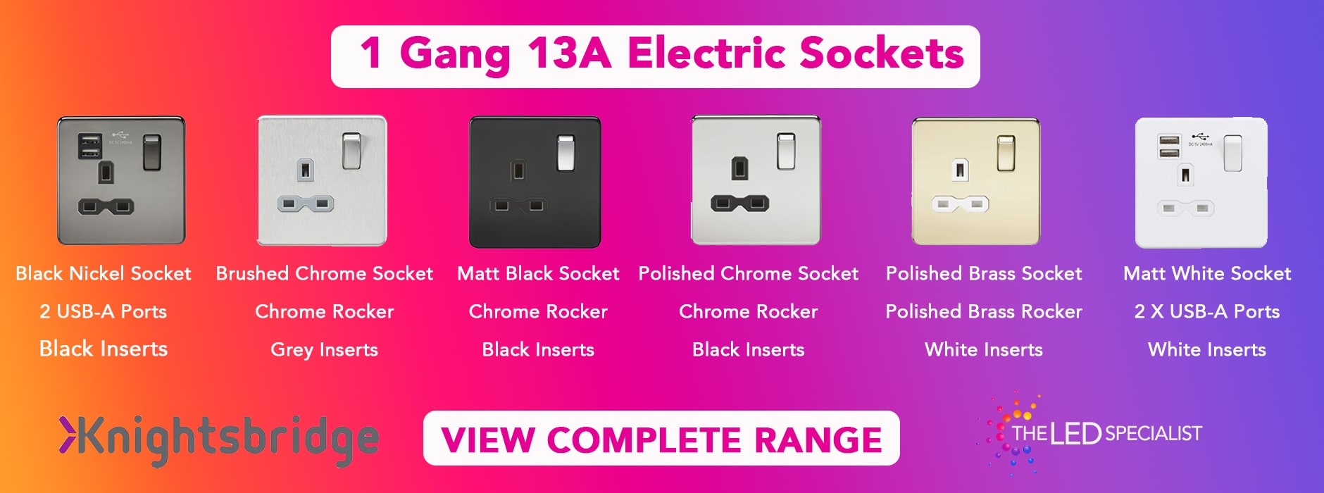 1 gang electrical socket with or without USB