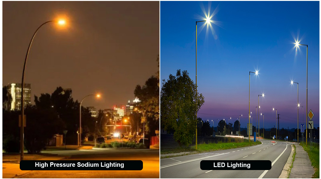 LED lighting compared to Conventional street lighting