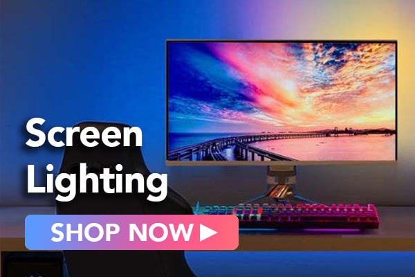 picture of a computer monitor with led lighting behind
